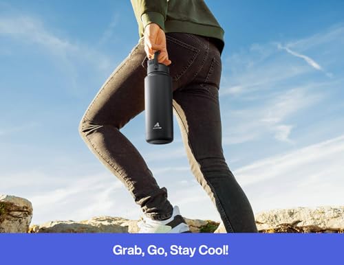 Image of POWCAN 32 oz Insulated Water Bottle with 2-in-1 Straw and Spout Lid, Keep Cold 24H, Leak-Proof, BPA-Free, Double Wall Stainless Steel Water Bottle for Sports, Gym, Travel, and School (Lupine)