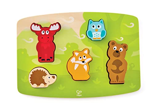 Hape Puzzle Tattile Degli Animali Della Foresta | Gioco Educativo In Legno | Per Bambini Dai 2 Anni - 2