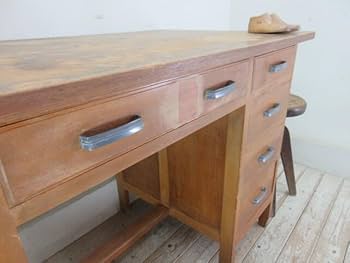 Amazon.co.jp: 古い木味の5杯引き出し片袖机K778アンティーク家具