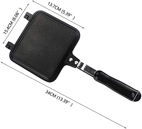 Toasted Sandwish Maker, Double Sided Frying Pan, Non-Stick Stovetop Toastie Maker with Handles Double Sided Grill Pan for Panini Snack Breakfast