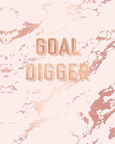Goal Digger: Inspirational Quote Notebook, Light Purple Marble and Rose Gold | 8 x 10, 120 College Ruled Pages