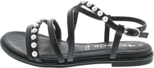 Tamaris Damen 1-28143-44, Sandalias Planas Mujer, Black, 39 EU