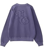 [X-girl] ロゴパッチピグメントダイドクルーネックスウェットトップ LOGO PATCH PIGMENT DYED CREWNECK SWEAT TOP 105253012014 PURPLE M
