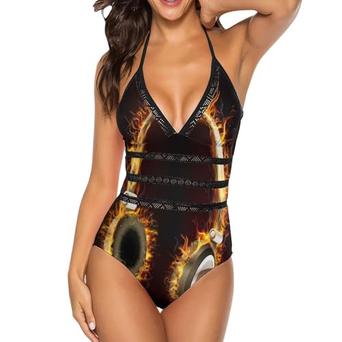 Bikini set une pièce casques d'écoute brûlants galbant pour femme