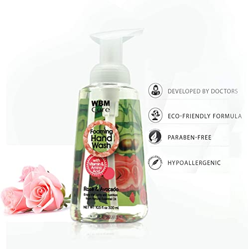 Foaming Soap, Formulated with Rose and Avocado Scent, Rich in Vitamin E & Amino Acid Natural Hand Wash, 300ml Each-Pack of 6 - Image 3