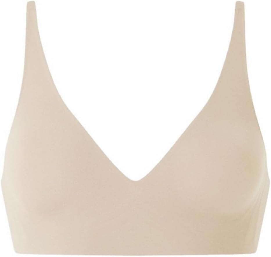 Seamless Bra V-neck Non-underwire Large Chest Removable Breast Pad Thin Size Soft Support Comfortable
