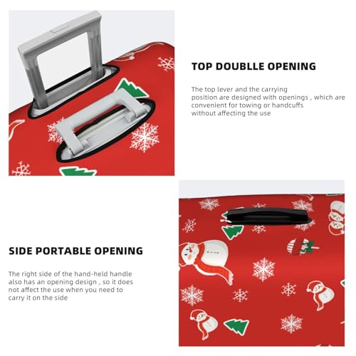 Travel Luggage Cover Christmas Tree Snowman In Red Santa Hat Fashion Washable Baggage Suitcase Protector Fit For Luggage Small4