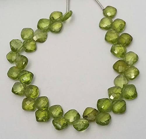 Peridot beads naturelles en coussin pour créer vos bijoux d'été