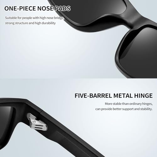 Image of Joopin Rectangle Sports Sunglasses Polarized UV Protection Shades for Men | Wrap Around Sun Glasses, Trendy Plastic Frame, TAC Lens, Safety, Driving, Running, Fishing, Cycling, Hiking
