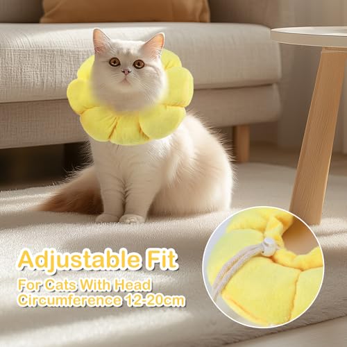 Halskrause Katze, Kragen Katze Set Mit Beißseil, Elisabethanischer Kragen Für Katzen, Verstellbares Halskrausen Für Katzen, Weicher Trichter Katze Für Katzen Mit Einem Kopfumfang Von 12-20cm