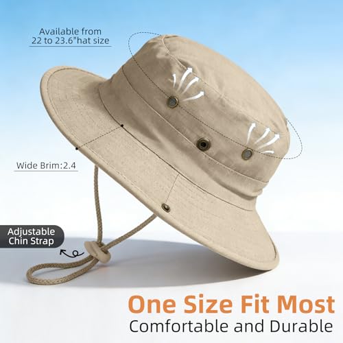 Image of Sun Hats for Men Women Boonie Hat Foldable Fishing Hat UPF 50+ Bucket Hat for Fishing Hiking Garden Safari Beach
