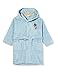 Sanetta Bathrobe Petrol Peignoir en Peluche rayé Bleu Clair avec Un Patch Astronaute, Turquoise, 4 Ans Fille