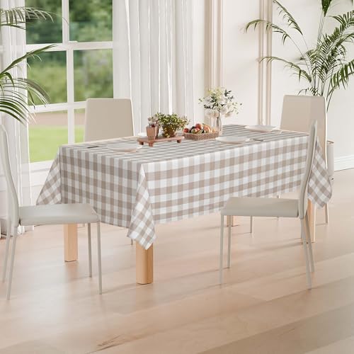 DWCN Karierte Tischdecke Outdoor Tischdecke Abwaschbar Wachstuchtischdecke – Ansicht 7