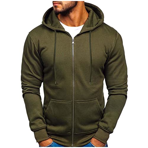 riou Sudaderas Hombre Cremallera con Capucha, Cosy Chaqueta Deportiva Manga Larga Gris Beisbol Divertidas Streetwear Sudaderas con Bolsillo Informal Fitness Entrenamiento Básico Hoodie
