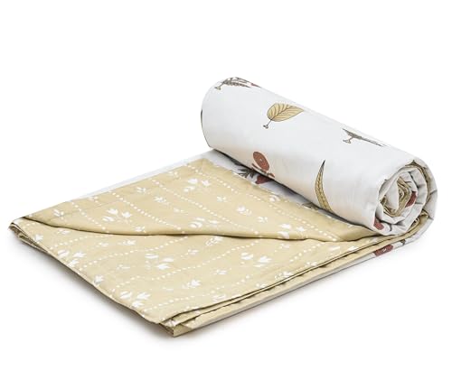 Image of Amazon Brand - Umi Premium Cotton AC Blanket Dohar for Double Bed 84x96 | 160 TC Three Layer Soft Comforter | Lightweight All Season Bedding Quilt