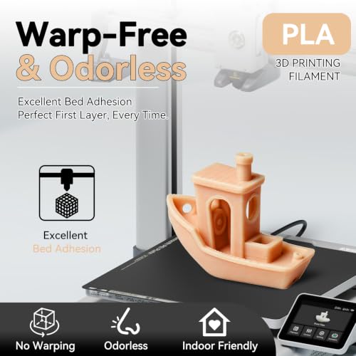Image of Kingroon PLA 3D Printer Filament, Dimensional Accuracy + /- 0.02 mm, 1 kg Spool(2.2lbs), 1.75 mm, Light apricot