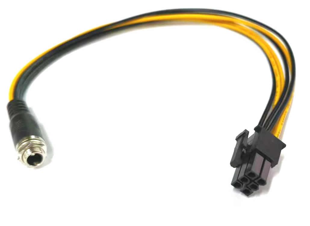 ELFJMZP DC5525 bis 6+2 Pin (8 Pin) GPU-Netzkabel, 30cm 18AWG DC 12V Adapterkabel, Spritzguss DC mit Muttern und Federdichtungen für Grafikkarten