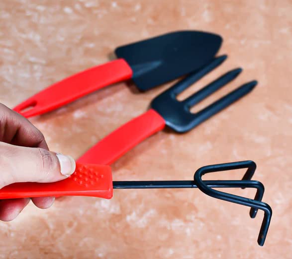 Mystte - Gardening Tools kit Hand Cultivator, Small Trowel, Garden Fork (Set of 3)
