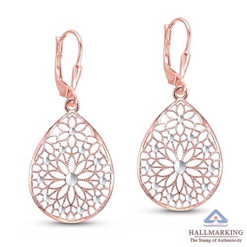 Image of TRUESILVER ACPL 925 Sterling Silver BIS Hallmarked Designer Drop & Dangle Leverback Earrings for Women