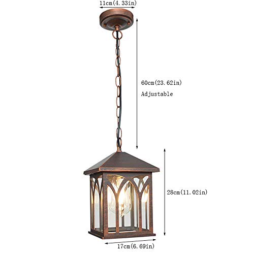 LUO Xiao Yun? Ip44 Araña impermeable al aire libre Retro europeo exterior Lámpara colgante de techo Jardín creativo Gazebo Linterna Impermeable u00bfVintage estadounidense Droplight?