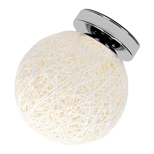 SHINEOFI 1Pieza Creativa De Ratán Forma De Bola Iluminación Decorativa Para Comedor Dormitorio y Pasillo Color Sin Fuente