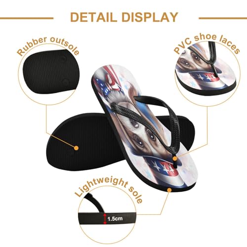 STAYTOP Independence Day Dog Flip Flops Sandals of Men's & Women's,Sandals Beach Slippers Shower Slides2