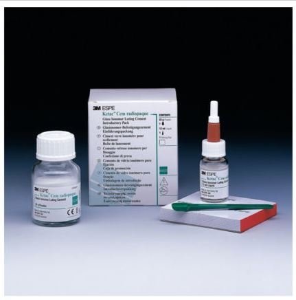 3M ESPE 37200, Ketac CEM Radiopaque Glass Ionomer Luting Cement Introductory Pack, Permanent Dental Cement with Fluoride Release