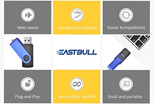 USB Stick 8GB 10 stück Speicherstick Einklappbarer USB 2.0 Transmemory Memory Stick (Blau) – Bild 4