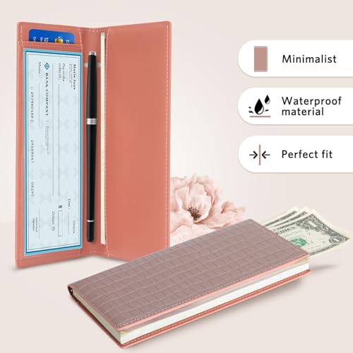 Image of CoBak Checkbook Cover for Women & Men - PU Leather Case with RFID Blocking | Classic Design Check Book Holder for Personal and Business