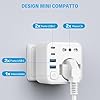 Aochxin Adattatore Presa Inglese, 6 in 1 Adattatore Inglese Italiano con 4 USB, per Regno Unito, lrlanda, Malesia, Singapore, Hong Kong, Adattatore Prese Inglese 3680W, Spina da Viaggio (Tipo G)