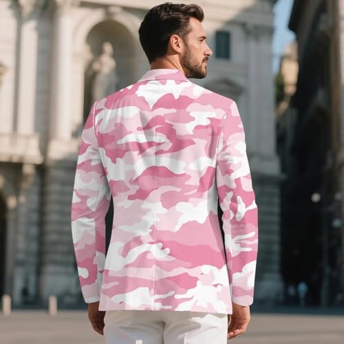 Men's Blazer Suit Coats Slim Fit One Button Cozy Dress Coat Business Casual Jacket Soft Suits Stylish Printed3