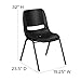 Flash Furniture Hercules Series Ergonomic Lightweight Shell School Chairs, Plastic Stacking Chairs, Set of 5, Black