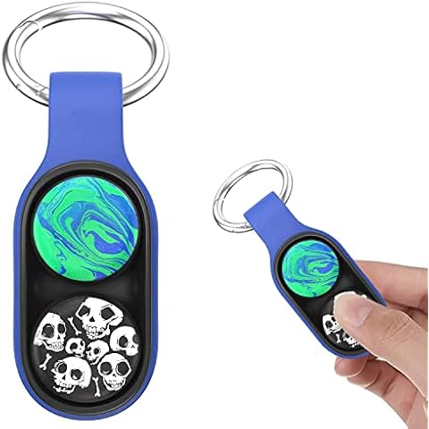 Magnetic Fidget Toys,Silicone Stress Relief Keychain,Antistress Stress Relief, Colorful Keychain Buckle Press Eject Hand Toy Magnet Decompression Toy for Adults Kids(Blue) Cover