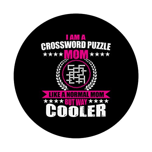 Funny Crossword Puzzle Mom Saying For Women PopSockets Swappable PopGrip, Black - Image 3