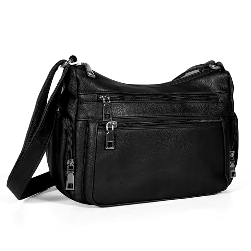 Crossbody Purses for Women PU Leather Shoulder Handbags Lightweight Waterproof Travel Bag Ladies Pocketbooks