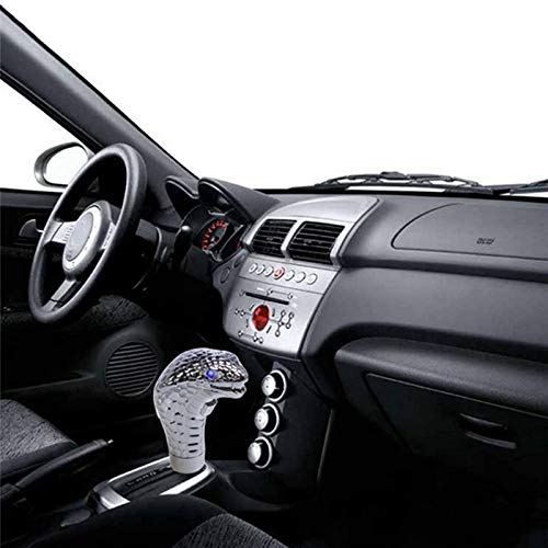 Auto Universal Car Manual Shift Gear Knob Stick Eyes Led Cobra Chrome