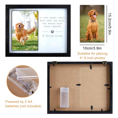 Sporgo Gedenk Fotorahmen Hund und Katze: Holz Bilderrahmen mit Foto Display, Andenken An Verstorbenen Hund, ErinnerungBilderrahmen, Holz Bilderrahmen für Hunde oder Katzenbesitzer (10 x 8 Zoll)