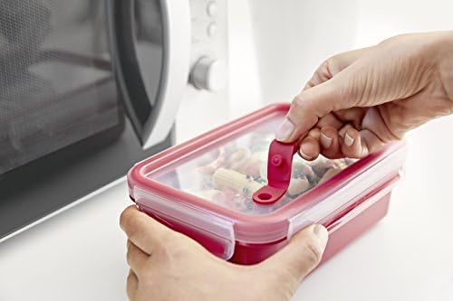 Tefal Master Seal Micro Rectangle Food Storage, Red/Clear, 1.2 Litre