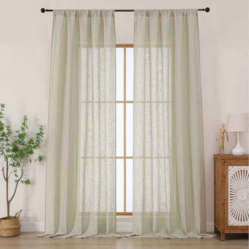 Chyhomenyc Extra Long Semi Sheer Curtains 120 Inches Long 2