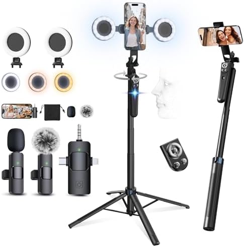 10 Tips For Bloggers 3 71”Auto Face Tracking Tripod for iPhone with Light, Vlogging Kit ...