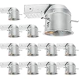 12 Pack 4 Inch Recessed Lighting Housing Remodel, Shallow Type Airtight IC Can Housing with TP24...