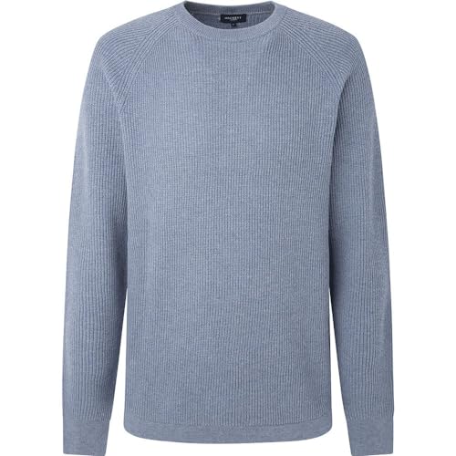 Hackett London Tricot Homme de style Micro Rib Crew et col rond classique