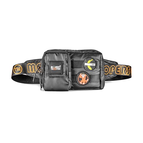 Image of Monkey Troopers Webby Waist Bag, Crossbody, Chest Bag for Men Women Girls Boys, Lightweight, Durable, Travel, Hikking, Casual, Dailyuse, Water Resistant (Black)