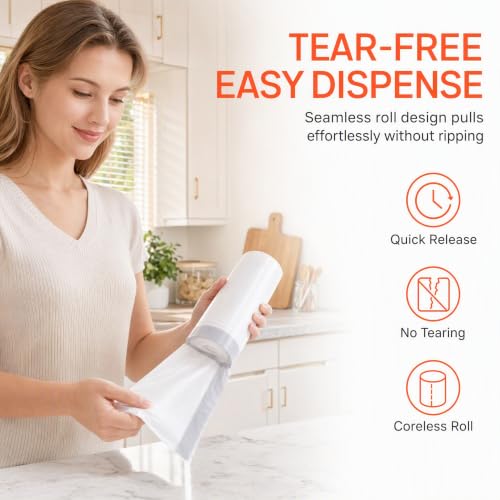 Image of 13 Gallon Heavy Duty Drawstring Trash Bags with Reinforced Drawstring Drawstring Garbage Liners Black & White & Blue 1 Mil THICK Total 75 Count
