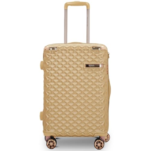 Image of AMERICAN TRAVELLER Goldie ABS Travel Suitcase | Hard Shell Large Luggage | High-Capacity Trolley Bag for Travel | Durable Check-in Suitcase with Spinner Wheels & Secure Lock