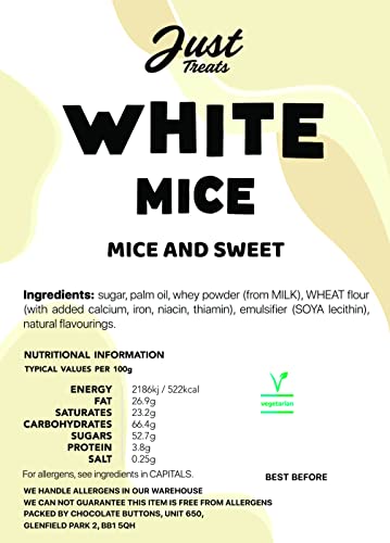 Traditional White Chocolate Mice Gift Jar from The A-Z Retro Sweet Shop Collection…