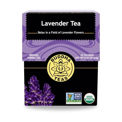Buddha Teas Organic Lavender Tea - OU Kosher, USDA Organic, CCOF Organic, 18 Bleach-Free Tea Bags Cover