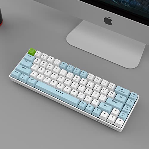 Image of Qisan Mechanical Gaming Keyboard Dual Mode 2.4G /BT Wireless Keyboard with Red Switch Mini Design (60% Keyboard) 68 Keys Computer Keyboard US Layout | Gaming Pc | Wireless Gaming Keyboard