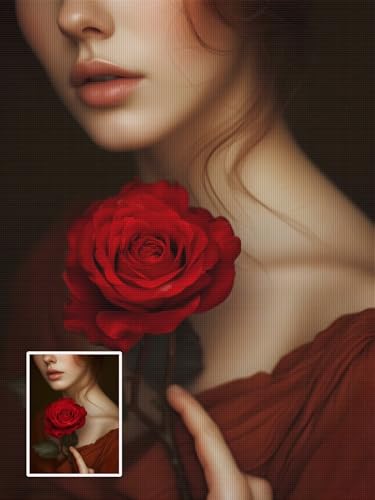 Diamond Painting Personalizado, Cuadro Diamantes Personalizado con Foto, DIY Diamond Painting Kit Completo, Pintar con Diamantes Personalizado para Manualidades, Regalos Personalizados 40x50cm L-324