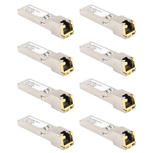 Module RJ45 Gbic 10/100/1000 - Lot de 8 adaptateurs Gigabit cuivre pour commutateur réseau
